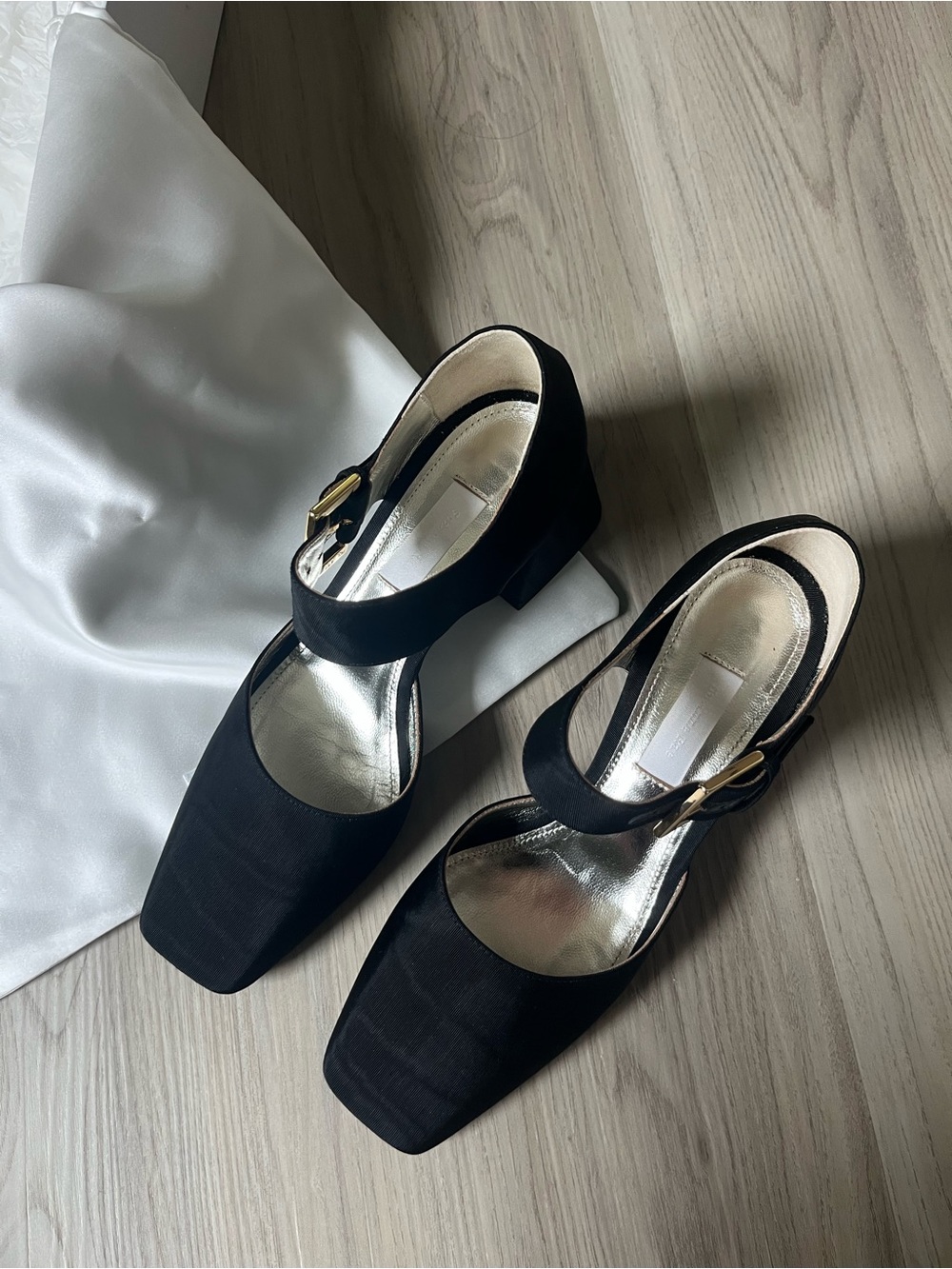 Suzanne Rae Black Square-Toe Mary Jane Heels sz 36